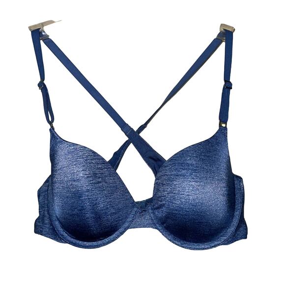 Adore Me Bra 34C Wirefree No Wire Wireless Comfort Strappy Pull Over Blue - Picture 1 of 6
